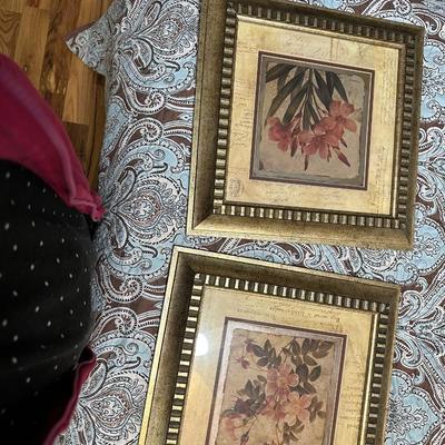 Vintage set of "Copper Rhythm" framed graphic prints by Vivian Flasch
