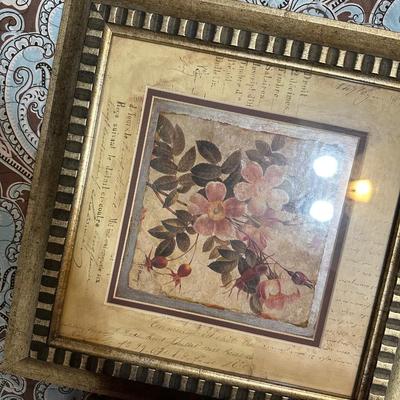 Vintage set of "Copper Rhythm" framed graphic prints by Vivian Flasch
