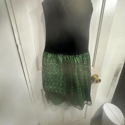 Jessica Howard dress with black velvet top with green skirt