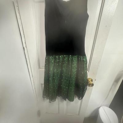 Jessica Howard dress with black velvet top with green skirt