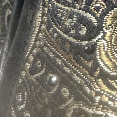 Nine West black and gold brocade ballet flats.