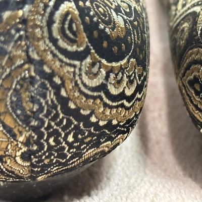 Nine West black and gold brocade ballet flats.