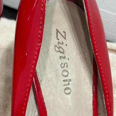 Zigi Soho red patent leather pumps