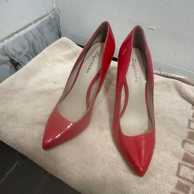 Zigi Soho red patent leather pumps