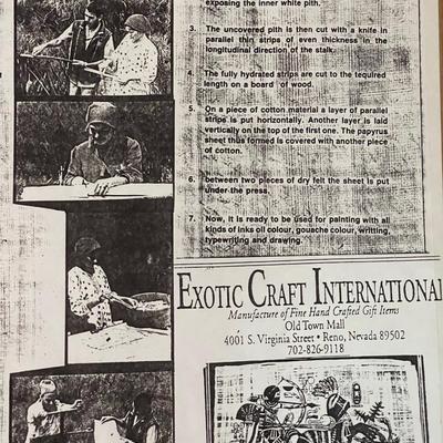 Sale Photo Thumbnail #147: Handcrafted papyrus artwork framed under glass, ready to hang!