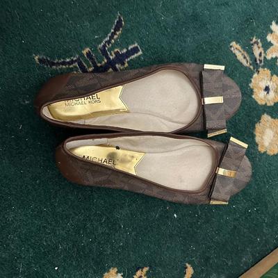 Brown Michael Michael Kors Kiera Signature ballet flats