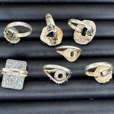 Assorted 925 Sterling Silver Plated Handmade Gemstone Rings For Women  Sizes 4 To 10