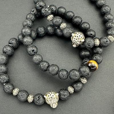 Mix Jewelry Lot Includes Turquoise Necklace, Lava Rock Bracelets, Stud Earrings, And More