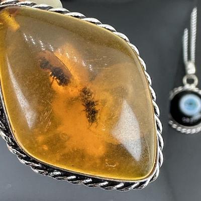 Mix Jewelry Lot Includes Turquoise Necklace, Lava Rock Bracelets, Stud Earrings, And More