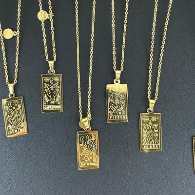 9 Pieces Birth Months Zodiac Collection Necklaces Mix Lot