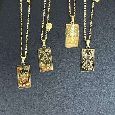 9 Pieces Birth Months Zodiac Collection Necklaces Mix Lot