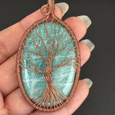 Necklace Amazonite 925 Sterling Silver Plated Handmade Gemstone 