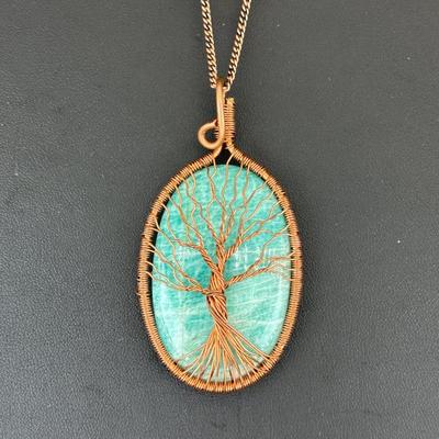 Necklace Amazonite 925 Sterling Silver Plated Handmade Gemstone 