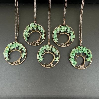 Aventurine Tree Of Life Necklace Lot