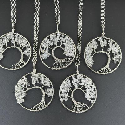 Clear Quartz Tree Of Life Necklace Lot