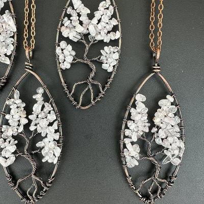Rose Quartz Tree Of Life Necklace Lot