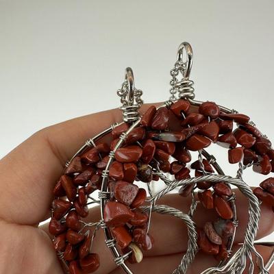 Red Jasper Tree Of Life Necklace Lot