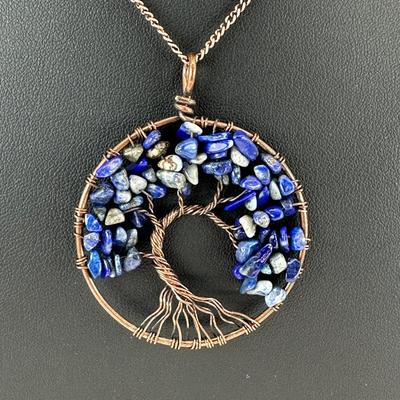 Lapis Lazuli Tree Of Life Necklace Lot