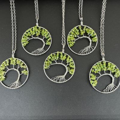 Peridot Tree Of Life Necklace Lot