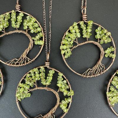 Peridot Tree Of Life Necklace Lot