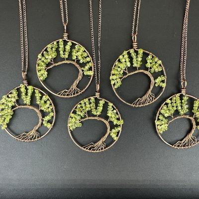 Peridot Tree Of Life Necklace Lot