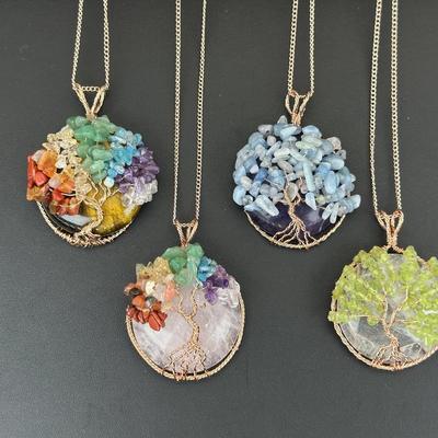 Multi Gemstone Tree Of Life Necklace Lot