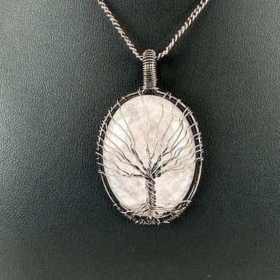 Rose Quartz Tree Of Life Necklace Lot