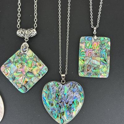 Natural Abalone Shell Tree Of Life Necklace Lot
