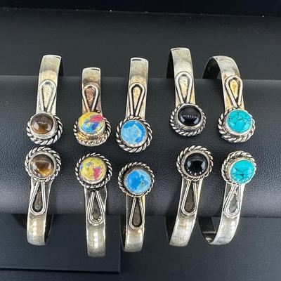 Bracelets 925 Sterling Silver Plated Handmade Gemstone 