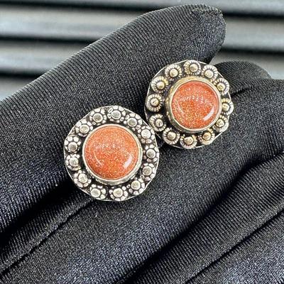 Earrings 925 Sterling Silver Plated Handmade Gemstone 