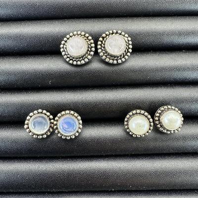 Earrings 925 Sterling Silver Plated Handmade Gemstone 