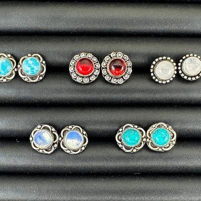 Earrings 925 Sterling Silver Plated Handmade Gemstone 