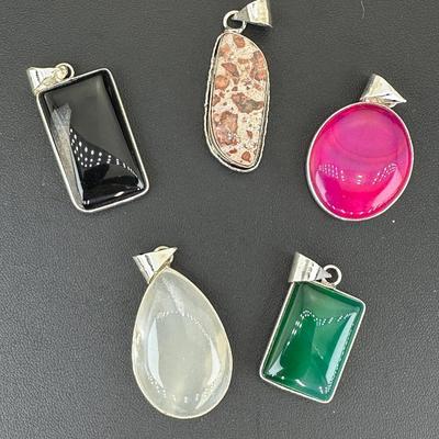 Mix Pendant 925 Sterling Silver Plated Handmade Gemstone 