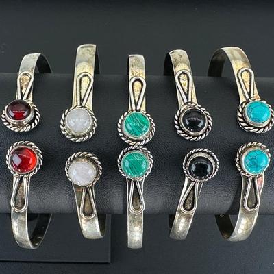 Bracelets 925 Sterling Silver Plated Handmade Gemstone 
