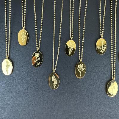 12 Birth Month Flower Collection Necklaces 