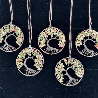 Copper Garnet Tree Of Life Necklace Lot