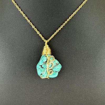 Synthetic Turquoise Necklace And Earring Set Lot