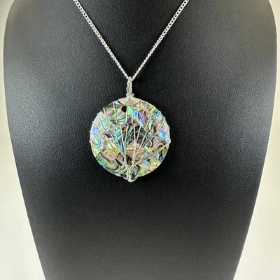 Natural Abalone Shell Tree Of Life Necklace Lot