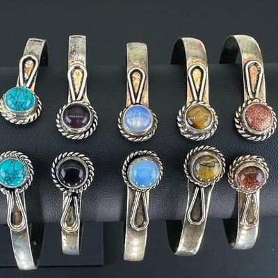 Bracelets 925 Sterling Silver Plated Handmade Gemstone 