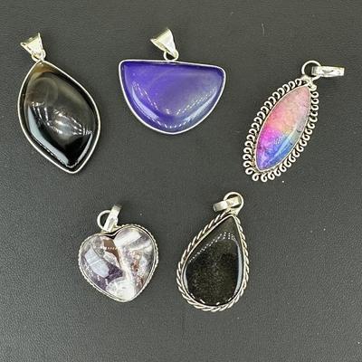 Mix Pendant 925 Sterling Silver Plated Handmade Gemstone 