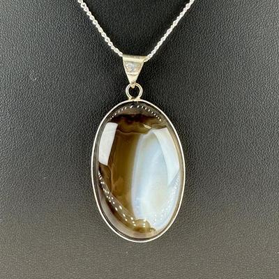 Agate Pendant 925 Sterling Silver Plated Handmade Gemstone 