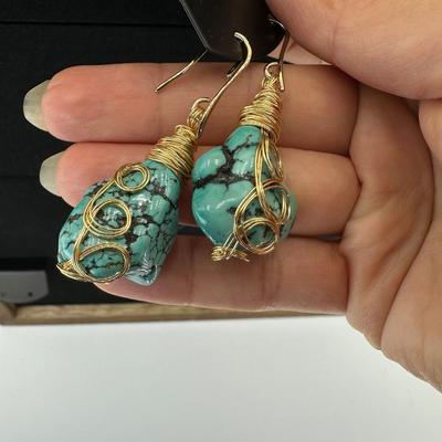 Synthetic Turquoise Earrings Lot
