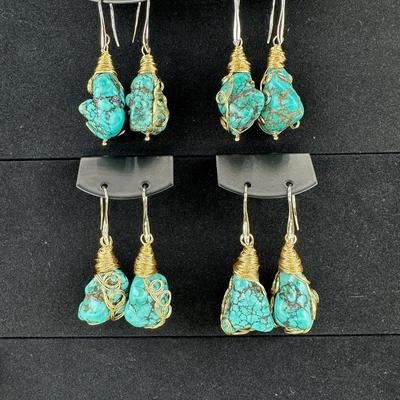 Synthetic Turquoise Earrings Lot