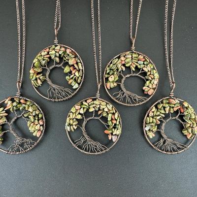 Copper Garnet Tree Of Life Necklace Lot