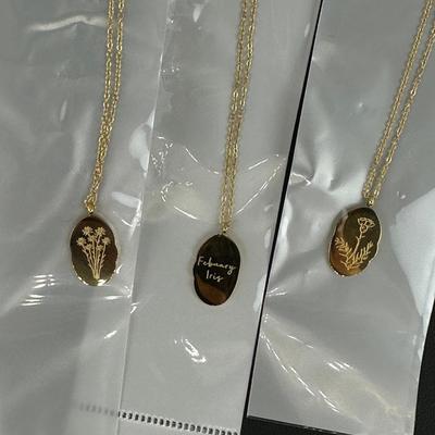 12 Birth Month Flower Collection Necklaces MIX LOT