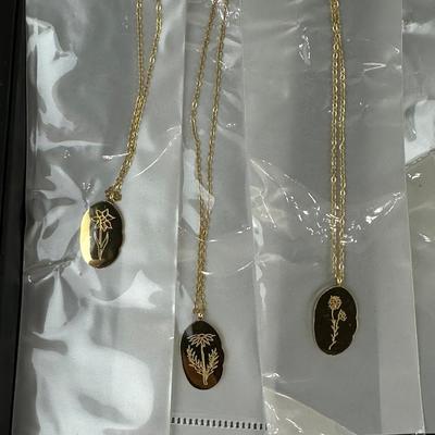 12 Birth Month Flower Collection Necklaces MIX LOT