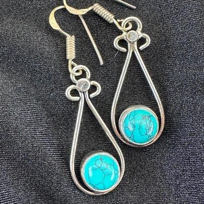 Earrings 925 Sterling Silver Plated Handmade Gemstone 