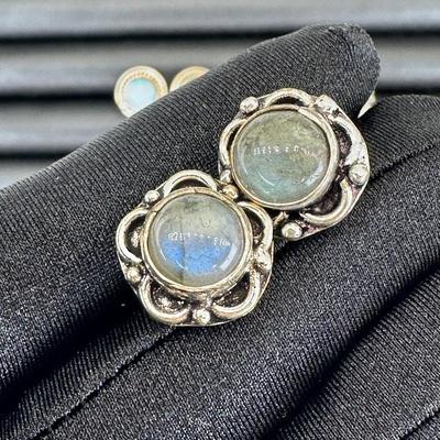 Earrings 925 Sterling Silver Plated Handmade Gemstone 