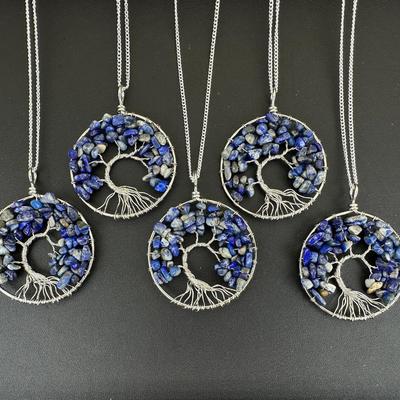 Lapis Lazuli Tree Of Life Necklace Lot