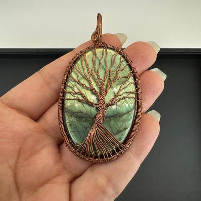 Necklace Green Labradorite 925 Sterling Silver Plated Handmade Gemstone 